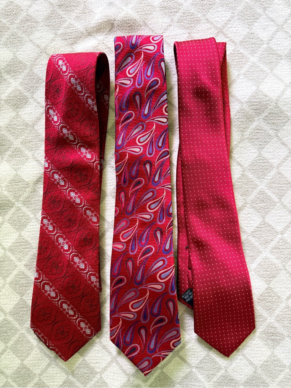 Men's Red Tie Collection - 3-Piece Set
